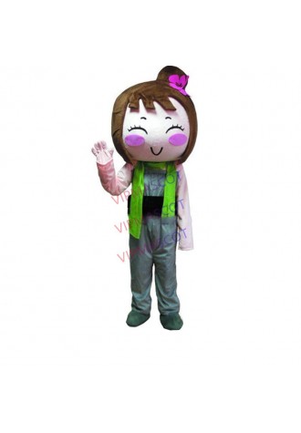 New arrival Foam Cartoon Character Adult cute happy girl Mascot Fancy Dress Halloween party Costume adult size