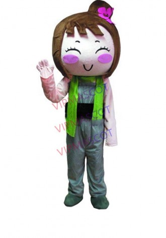 New arrival Foam Cartoon Character Adult cute happy girl Mascot Fancy Dress Halloween party Costume adult size