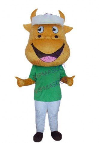 Hot selling Cute Adult cute Professional New big head cow Mascot Costume Fancy Dress Adult Size
