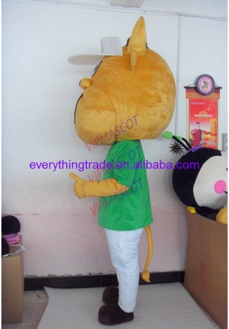 Hot selling Cute Adult cute Professional New big head cow Mascot Costume Fancy Dress Adult Size