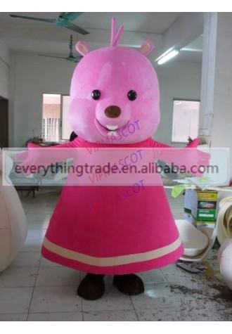 Hot selling Cute Adult cartoon lovely purple bear mascot costume suit fancy dress party costumes adult size