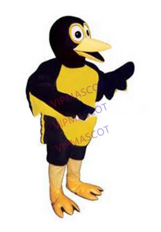Hot selling Cute Adult cartoon character lovely yellow and black bird Mascot Costume Halloween party costumes