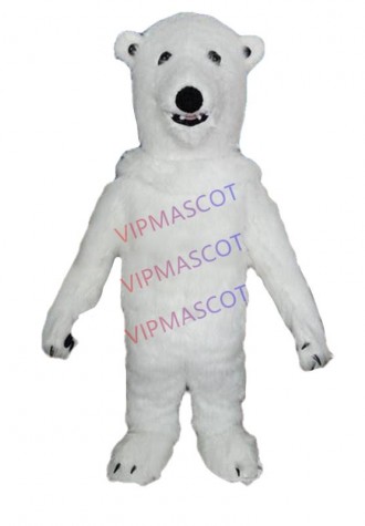 Hot sale Cute Character Adult lovely long fur white polar bear Mascot Costume fancy dress Halloween party costume