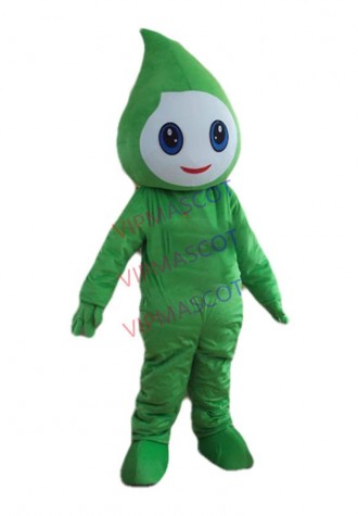 Hot sale Foam Cartoon Character Adult lovely green little doll Mascot Costume fancy dress party costume