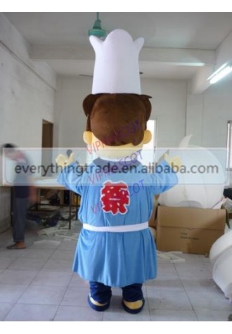 Hot sale Foam Adult lovely white hat boy mascot fancy dress suit costumes cartoon party costumes adult size