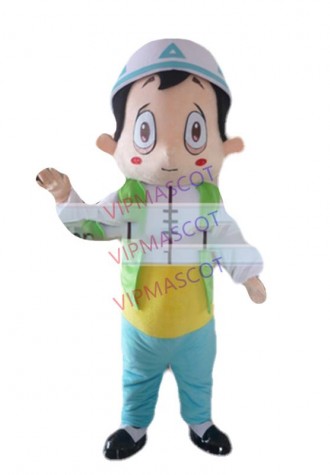 Hot sale Adult cute white hat boy mascot fancy dress suit costumes cartoon party costumes adult size