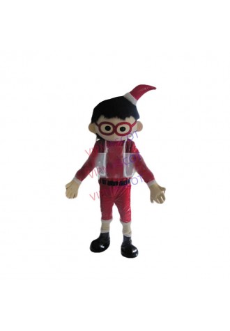 New arrival Adult cute glass little boy mascot fancy dress suit costumes cartoon party costumes adult size