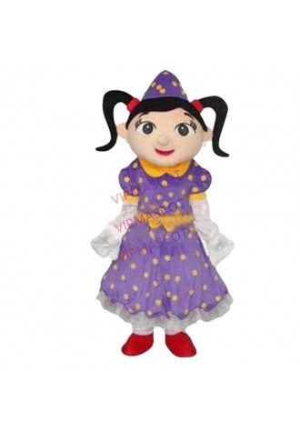 Hot sale Foam Adult Purple Girl Mascot Costume Adult Halloween Cartoon Party Outfits Fancy Dress Ideas
