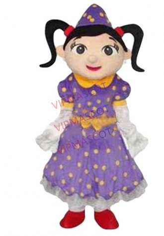Hot sale Foam Adult Purple Girl Mascot Costume Adult Halloween Cartoon Party Outfits Fancy Dress Ideas