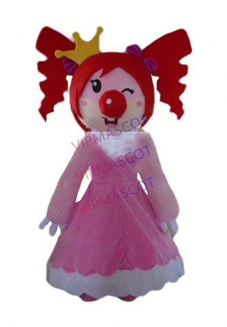Hot sale Cute Adult cute red hair girl mascot fancy dress suit costumes cartoon party costumes adult size