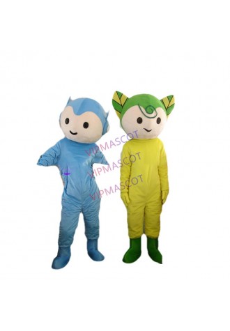 Hot sale Cute Adult lovely girl and boy mascot fancy dress costumes Halloween cartoon party costumes