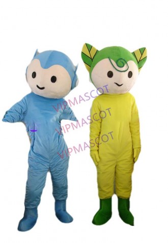 Hot sale Cute Adult lovely girl and boy mascot fancy dress costumes Halloween cartoon party costumes