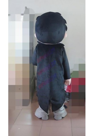 Hot sale Black Suit Boy Mascot Costume adult Fancy Dress Charactor mascot costume