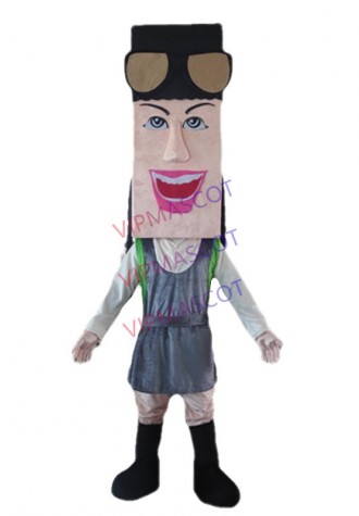 Latest high quality Pretty Red Girl Mascot Costume   Young Girl Maid Adult With Long Black Braid Big Eyes Party special clothing