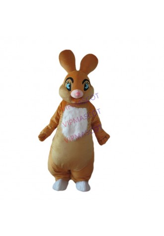 Adult cartoon lovely brown rabbit mascot costume fancy dress party costume adult size for Halloween party event