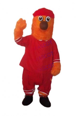 Long Hair Orange Plush Monster Mascot Costume Adult Anime Cosply Dress Friendly Monster Theme Cartoon Carnival Mascotte1706