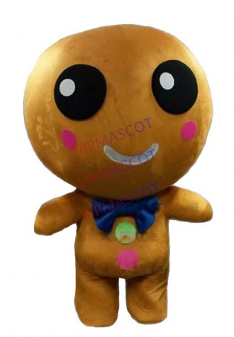 Professional Custom Wholesale Ginger Bread Boy Mascot Costume Adult Cartoon Xmas Ginger Bread Theme Anime Cosply Mascotte1858