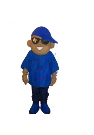 Blue DJ Boy Mascot Costume Adult Cartoon Character Anime Cosply Theme Fancy Dress Costumes Carnival bithday party mascotte1751