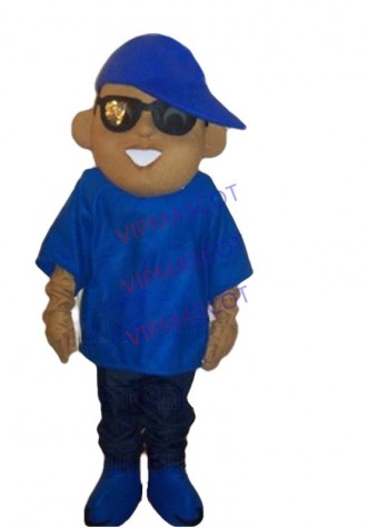 Blue DJ Boy Mascot Costume Adult Cartoon Character Anime Cosply Theme Fancy Dress Costumes Carnival bithday party mascotte1751