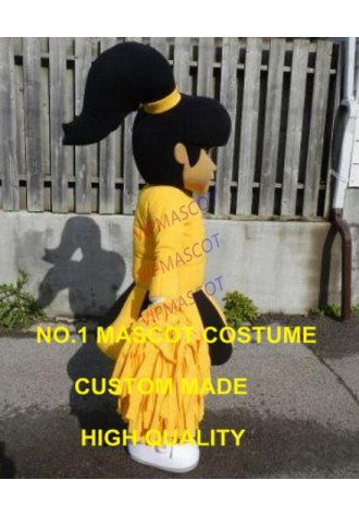 Yellow Dress Cutie Cheer Leader Mascot Costume custommizable Cartoon little girl Theme Anime Costume Costumes 2422
