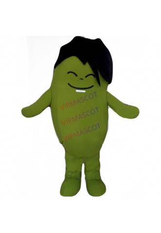 Cute green bean boy mascot costume adult size health theme cartoon bean anime cosplay costumes carnival fancy dress kits 2513