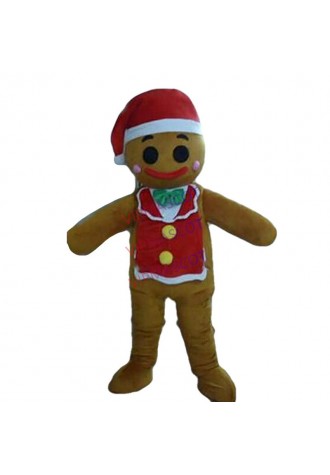 Newest Christmas Jinger Bread Jingerbread Man Mascot Costume Adult Silence Night Food Theme Mascotte Fancy Dress Kits Suit 1862