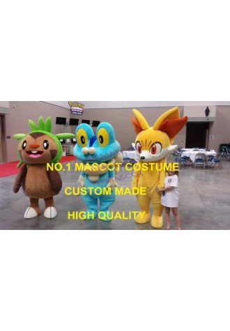 Chespin mascot costume  Pocket Monster Anime Cosply Costumes Fancy Dress Kit for Shool 1999