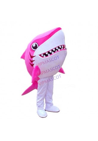 cartoon pink shark mascot costume adult size new custom hot sale sea animal shark theme anime cosplay costumes carnival 2941