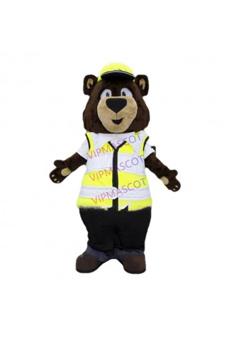 cute traffic police bear mascot costume adult size customizable cartoon bear theme anime cosply costumes carnival fancy 2449