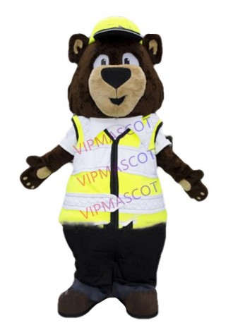 cute traffic police bear mascot costume adult size customizable cartoon bear theme anime cosply costumes carnival fancy 2449