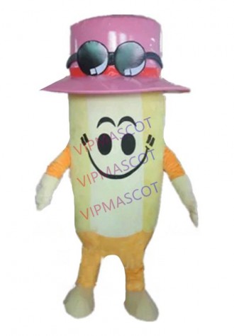 pencil mascot costume pink hat pencil custom adult size cartoon character cosplay carnival costume 3242
