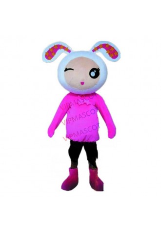 pink bunny mascot costume cute rabbit custom cartoon character cosplay carnival costume 3123
