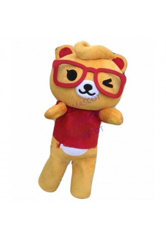 glasses bear mascot costume yellow bear custom adult size cartoon character cosplay carnival costume 3325