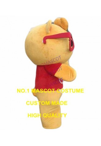 glasses bear mascot costume yellow bear custom adult size cartoon character cosplay carnival costume 3325