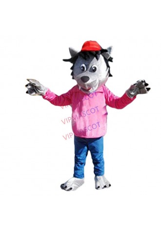 high quality Make EVA Material Wearing a hat wolf Mascot Costumes Cartoon Apparel Birthday party Masquerade cosplay 869