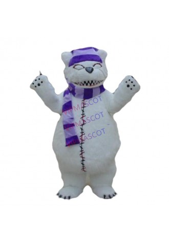 Factory direct Make EVA Material Helmet white Terrible bear Mascot Costumes Cartoon Apparel Birthday party Masquerade 912