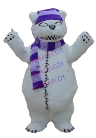 Factory direct Make EVA Material Helmet white Terrible bear Mascot Costumes Cartoon Apparel Birthday party Masquerade 912