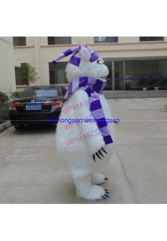 Factory direct Make EVA Material Helmet white Terrible bear Mascot Costumes Cartoon Apparel Birthday party Masquerade 912