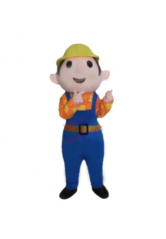 Bob The Builder Mascot Costume  Adult Mascot Costume for Halloween Party Dress Amusement Park Outfit Free Shipping