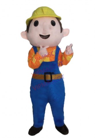Bob The Builder Mascot Costume  Adult Mascot Costume for Halloween Party Dress Amusement Park Outfit Free Shipping