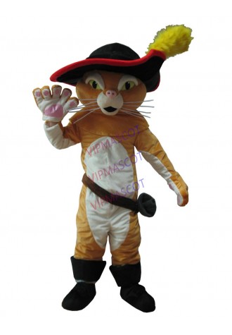 Adult Puss The Boots Cat Mascot Costume Party Costumes Carnival Costumes Fancy Dress Costumes Free Shipping