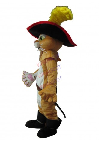 Adult Puss The Boots Cat Mascot Costume Party Costumes Carnival Costumes Fancy Dress Costumes Free Shipping