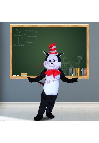 Dr. Seuss The Cat In The Hat Mascot Costume Cat Mascot High Quality Fancy party Dress Halloween Advertising adult mascot costume
