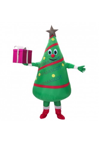 Hot Sale adult  inflatable costume new design  Green Christmas Tree Mascot Costume Free Shipping