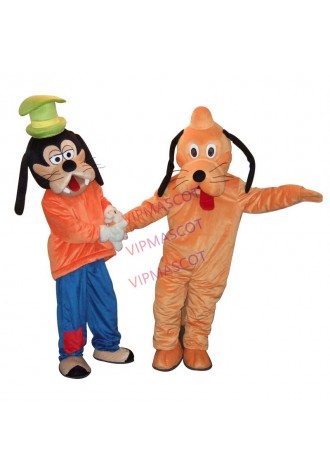Dog Mascot Costumes pluto And goof Mascot Fancy Dress Performance  movie costume mascot cosplay