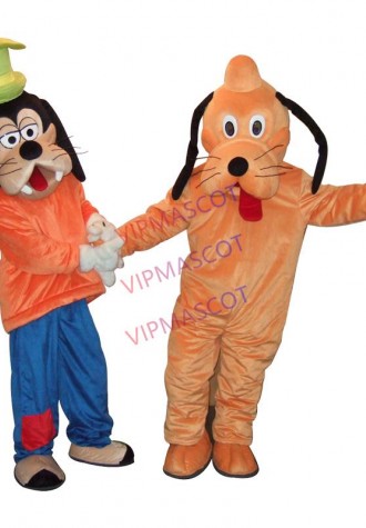 Dog Mascot Costumes pluto And goof Mascot Fancy Dress Performance  movie costume mascot cosplay