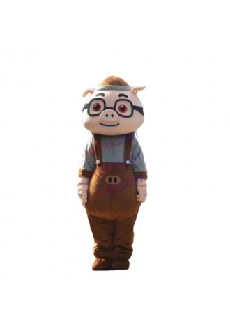 GG Bond Pig Mascot Costume brown Suit  cute lovely pig cosplay mascot Halloween Christmas Party Dress Outfit Adult size