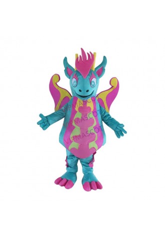 Lovely Colorful Dragon Dinosaur Mascot Costume Commercial Advertising Carnival Party Dress Outfit for Adult