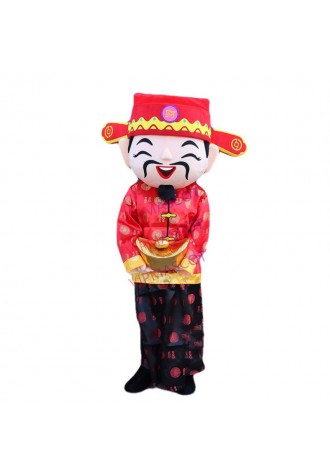 Chinese New Year God Of Fortune Costume for Adult Size God Of Wealth Mascot Costume New Year Cosplay Costumes