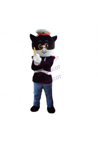 Cat Mascot Costume Adult Size Fancy Black Police Cat Mascot Costume Fancy Dress Christmas Cosplay for Halloween party event